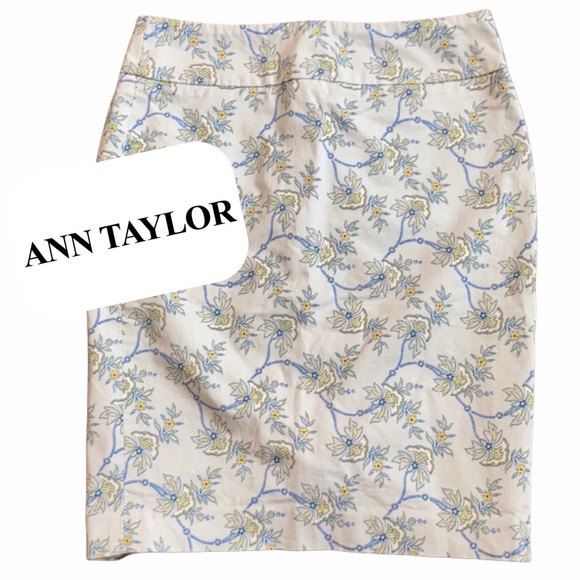 Ann Taylor Floral Multi Color Skirt 0 Petite - Picture 3 of 13